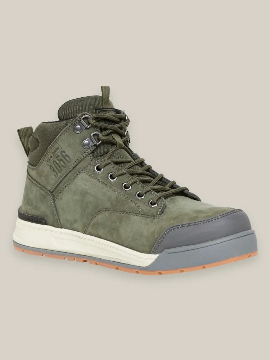 3056 - 3056 Lace Zip Safety Boot   Olive/Wheat
