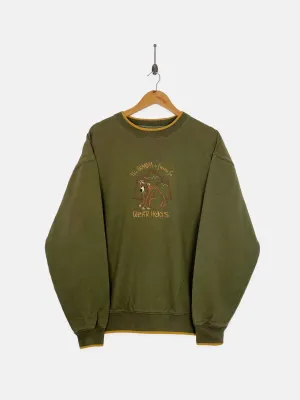 90's 'This Grandpa Is Famous For Bear Hugs' Embroidered Vintage Sweatshirt Size XL