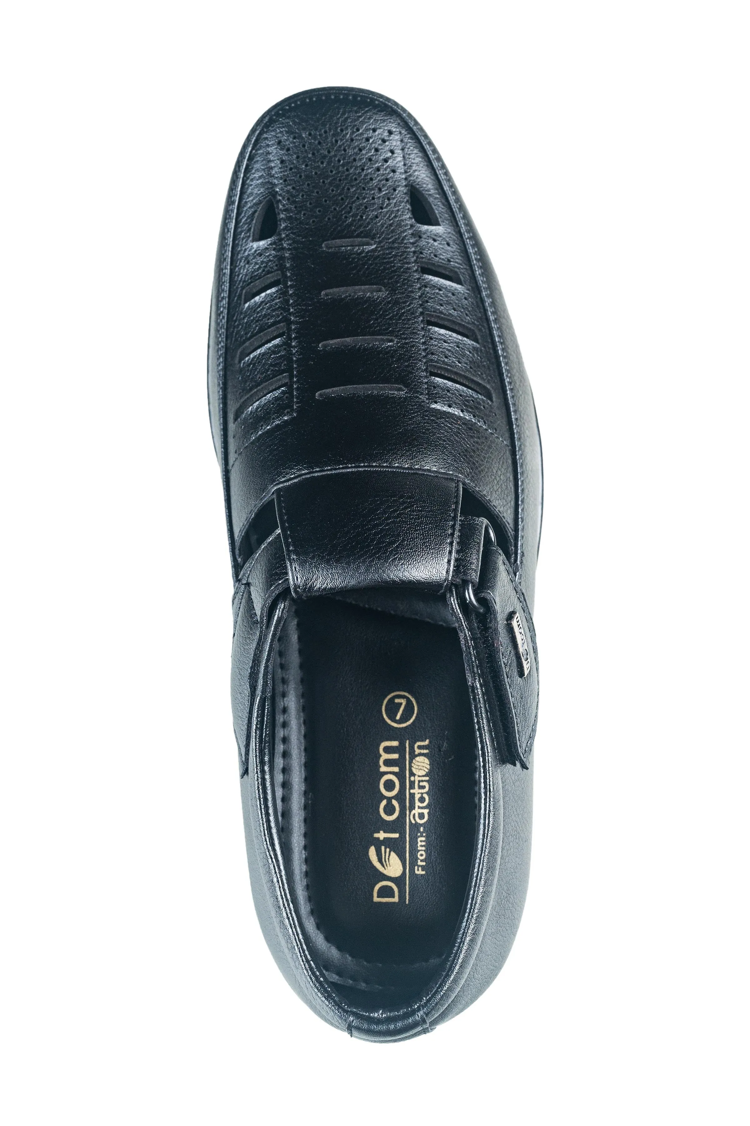 Action Gents Black Sandal