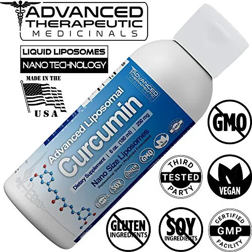 Advanced Liposomal Turmeric Curcumin 6 oz - Best Turmeric Supplements for Arthritis Pain Relief. Liposomal Curcumin is The Highest Quality Tumeric to Reduce Joint Pain and Inflammation
