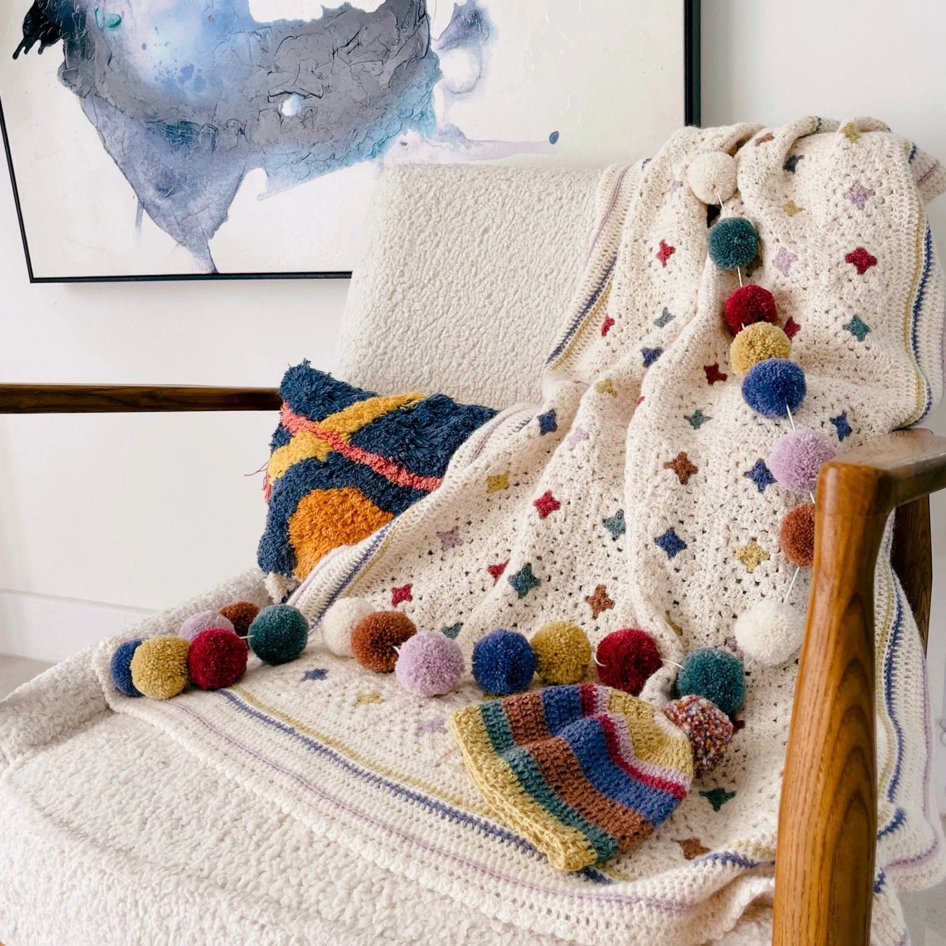 Alpaca Vintage Baby Blanket Knitting Kit
