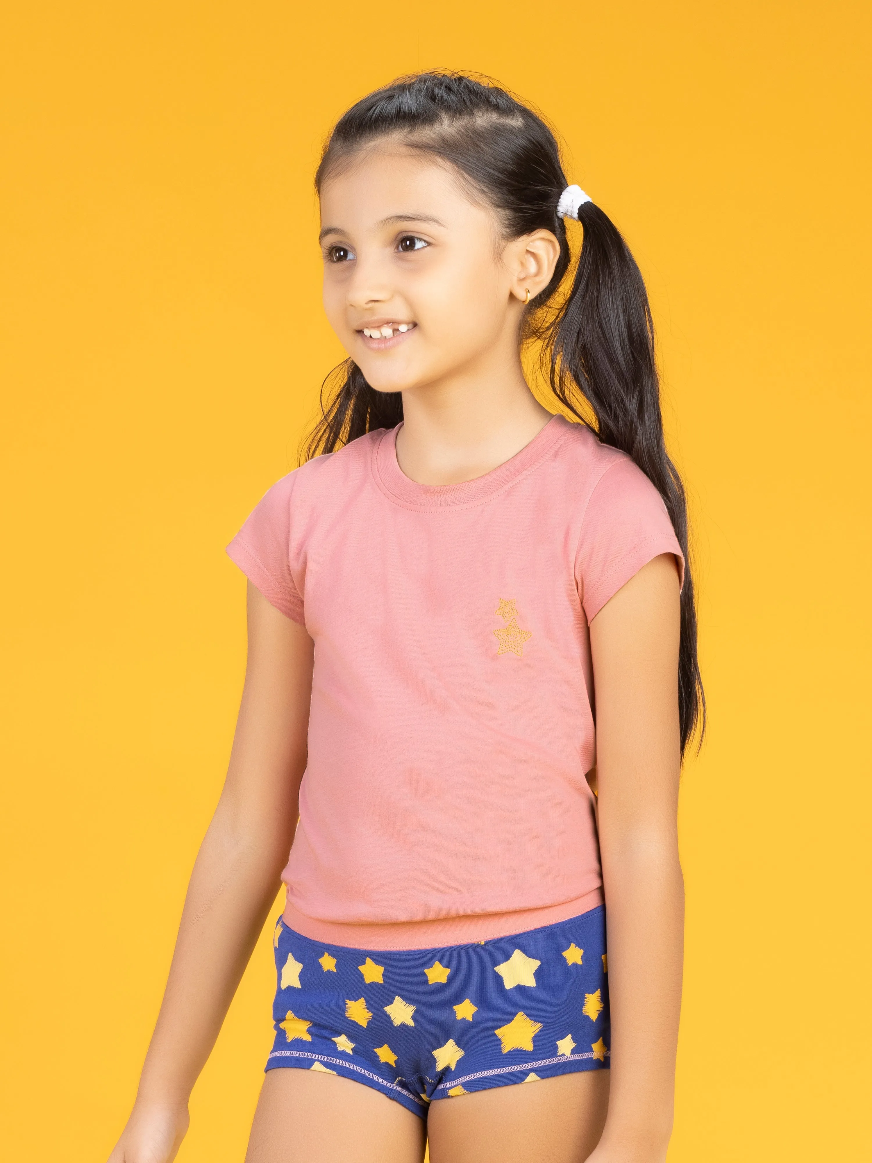Astro Girls Boyshorts Yellow Tencel Modal