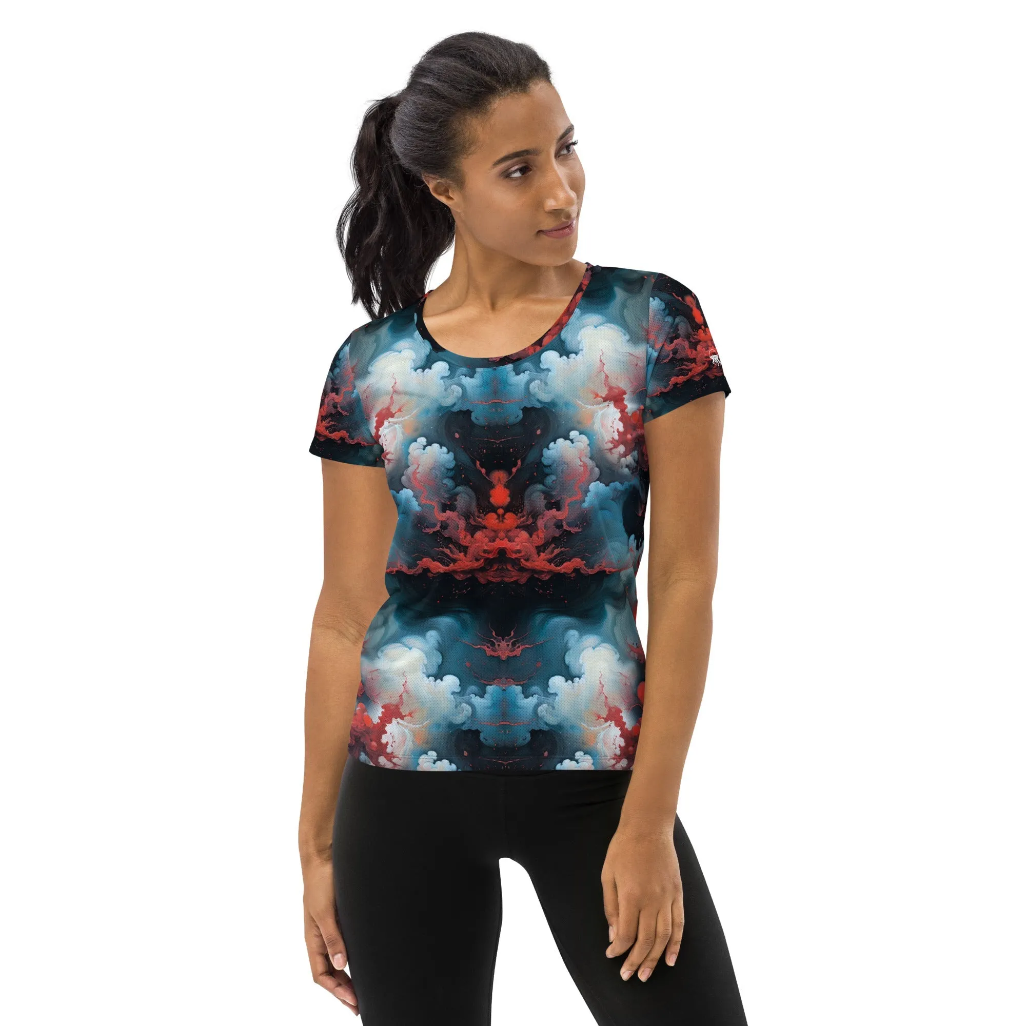 Athletic T-shirt - Ethereal Crimson Flow - Light