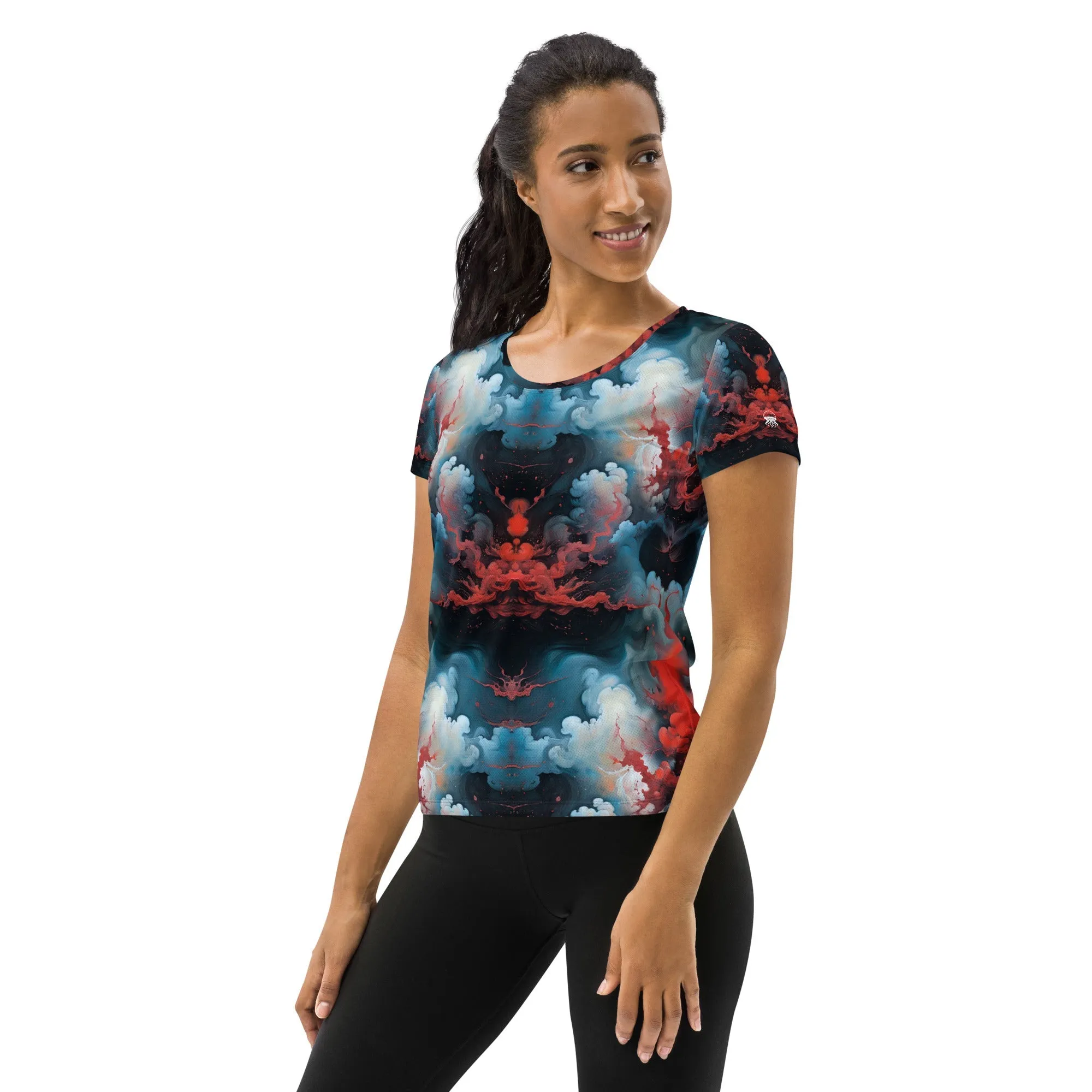 Athletic T-shirt - Ethereal Crimson Flow - Light