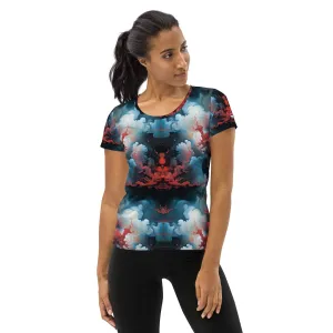 Athletic T-shirt - Ethereal Crimson Flow - Light