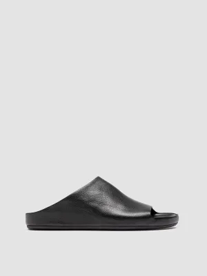 BABOUCHE 002 - Black Leather Mule Sandals