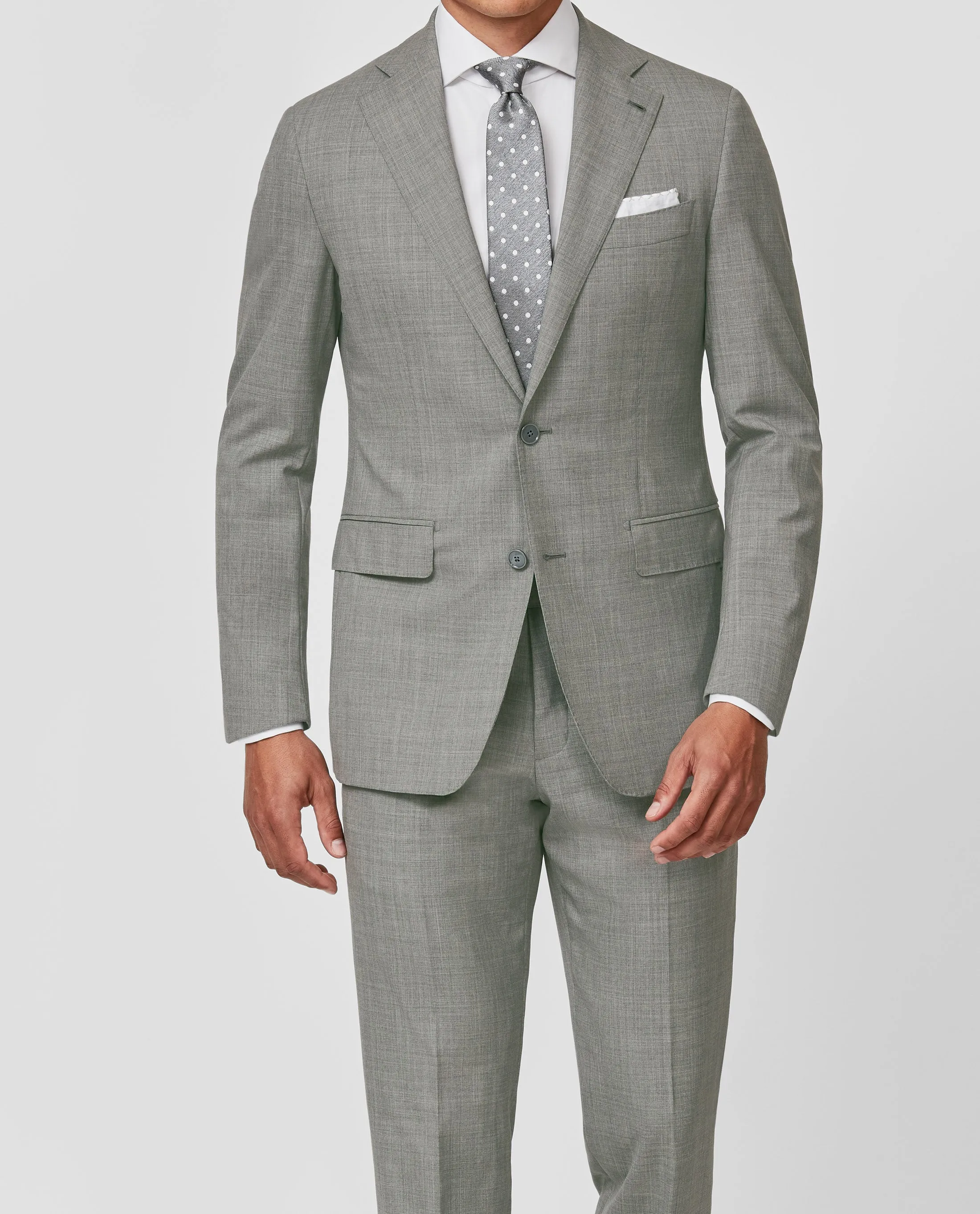 Barberis Canonico Light Grey S110 Doppio Ritorto Tropical Merino Wool