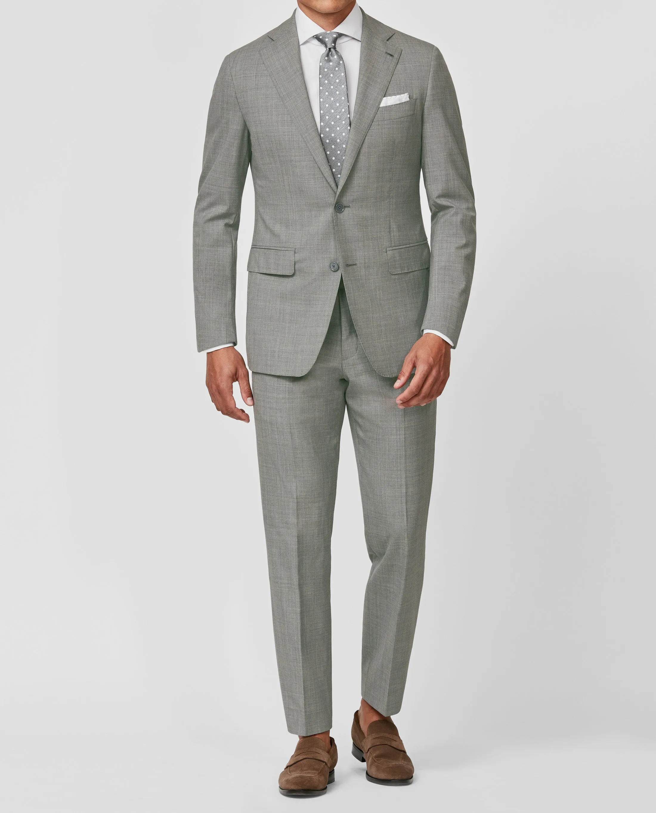 Barberis Canonico Light Grey S110 Doppio Ritorto Tropical Merino Wool