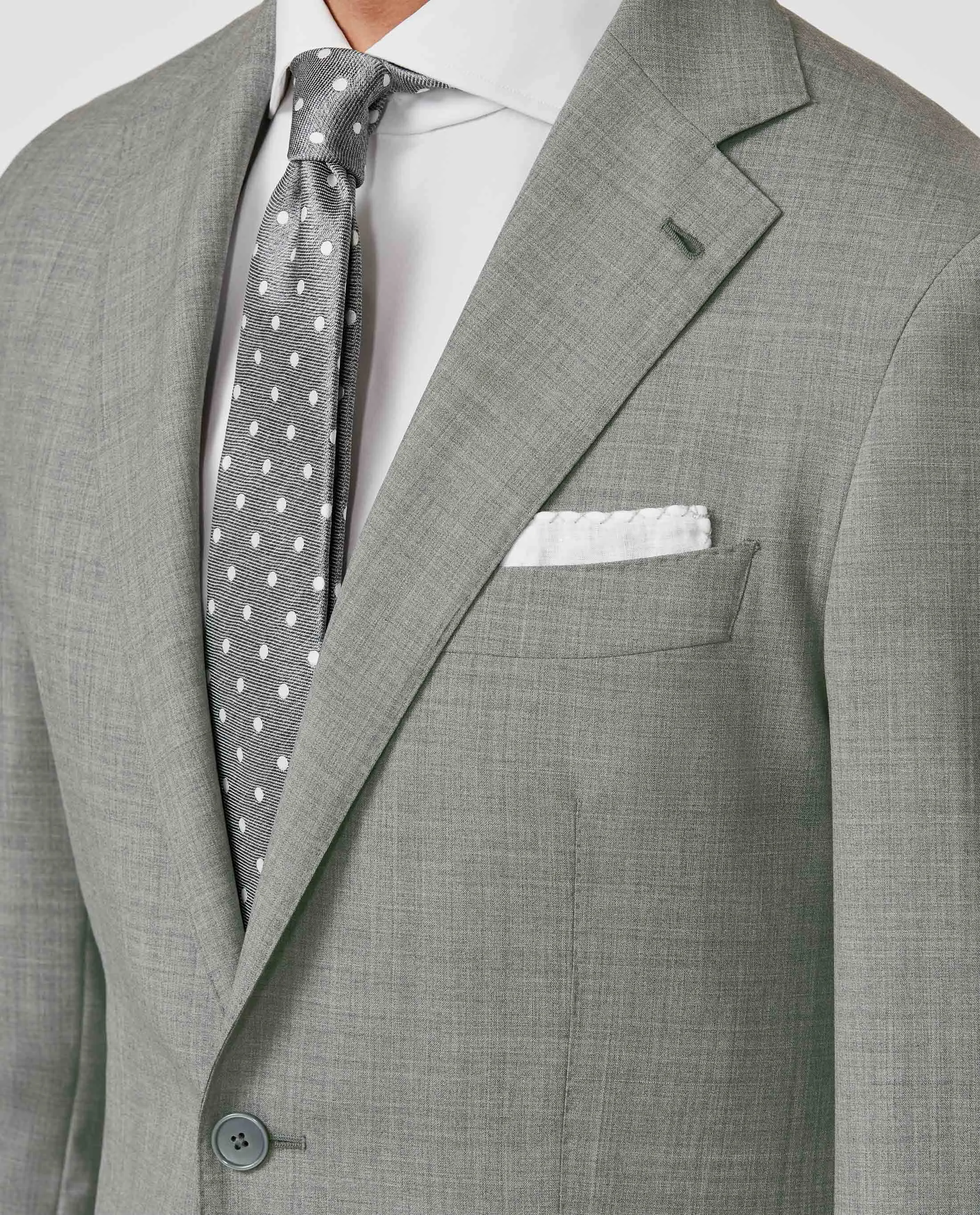 Barberis Canonico Light Grey S110 Doppio Ritorto Tropical Merino Wool
