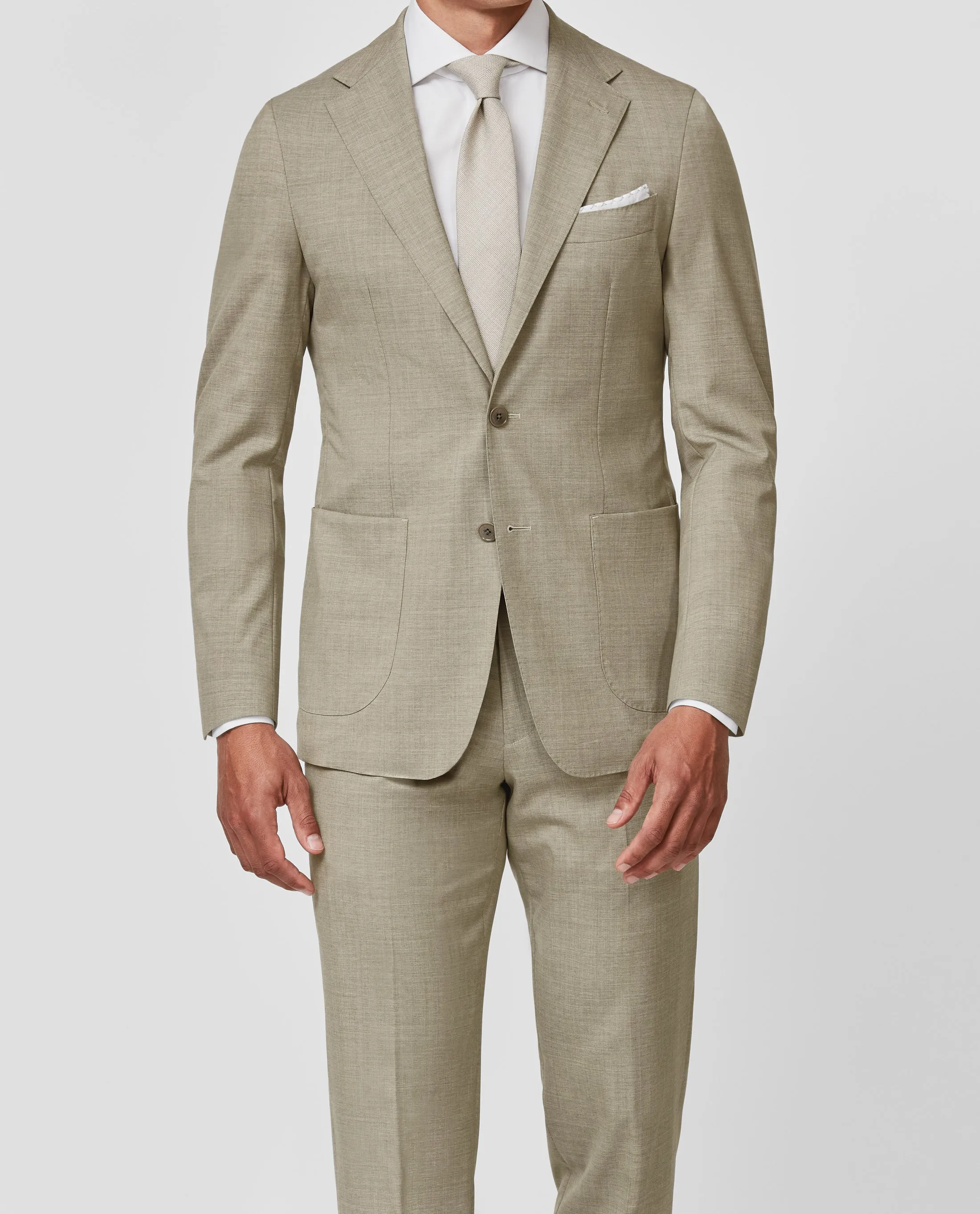 Barberis Canonico Natural Light Taupe S110 Doppio Ritorto Tropical Merino Wool
