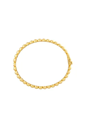 Beaded 18K Gold Bracelet (Satin Finish)