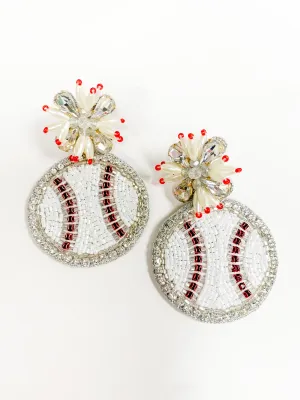 Beaded Baseball Earrings