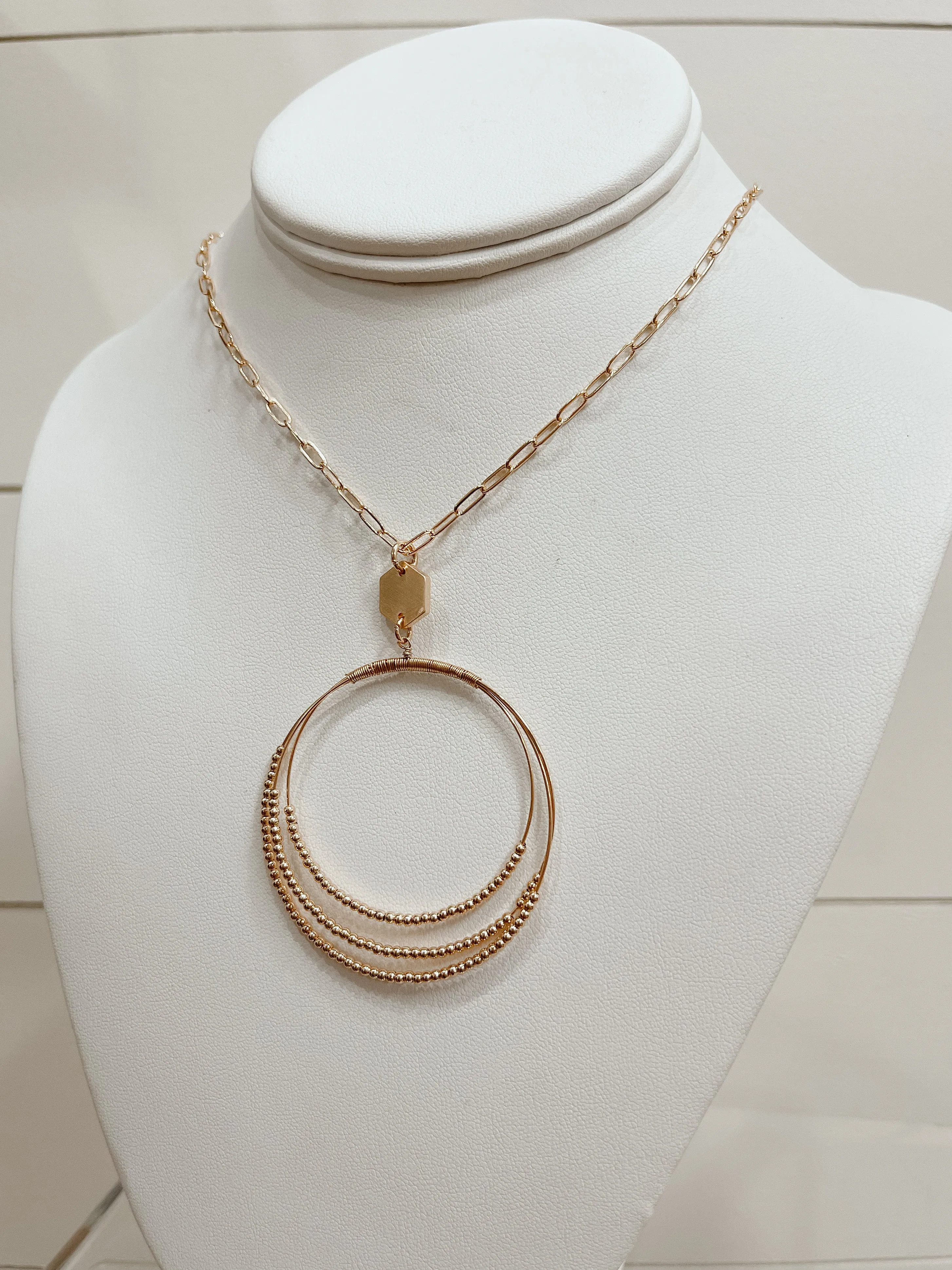 Beaded Hoop Necklace