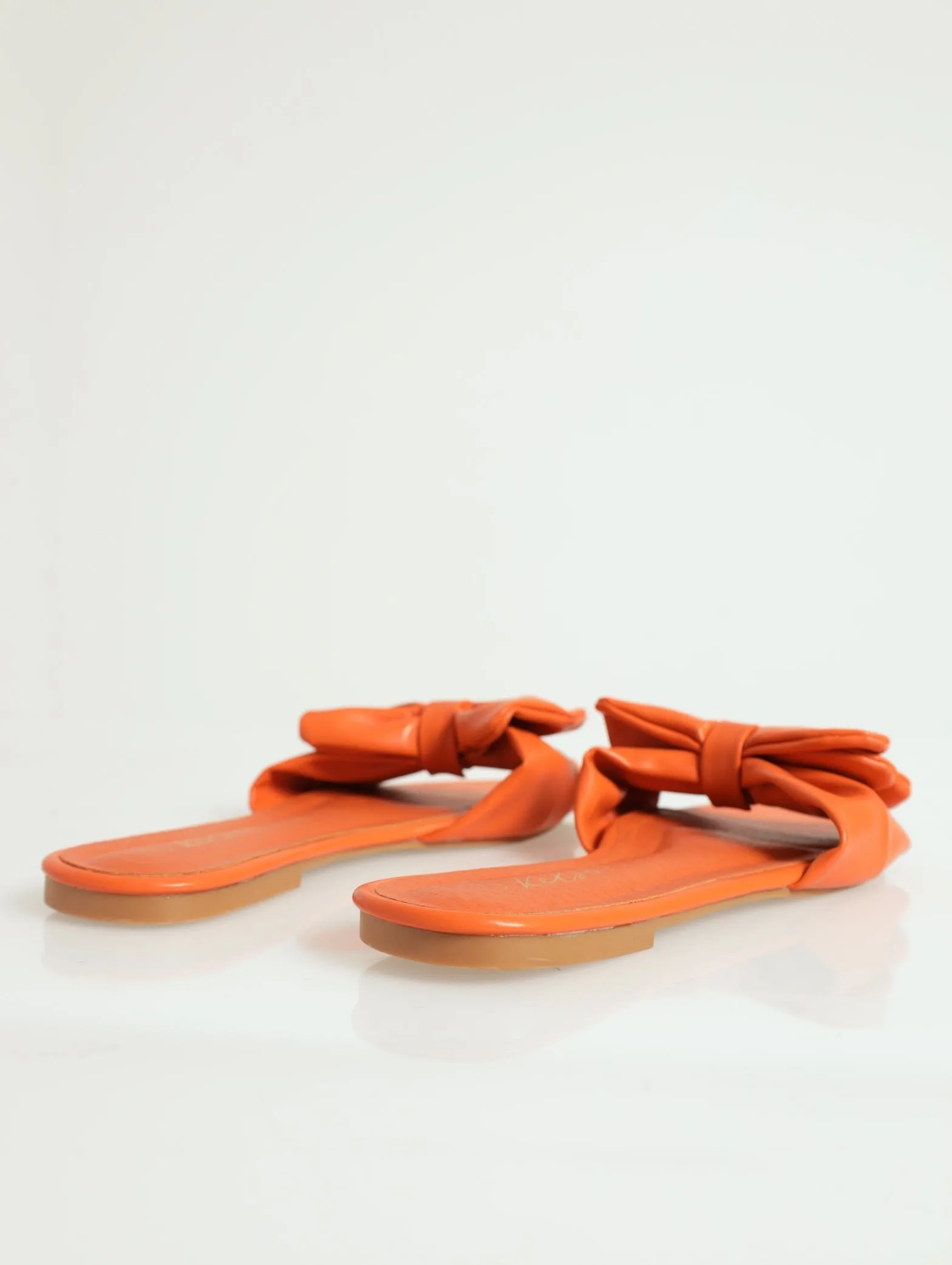 Big Bow Push-In Mule Sandal - Orange