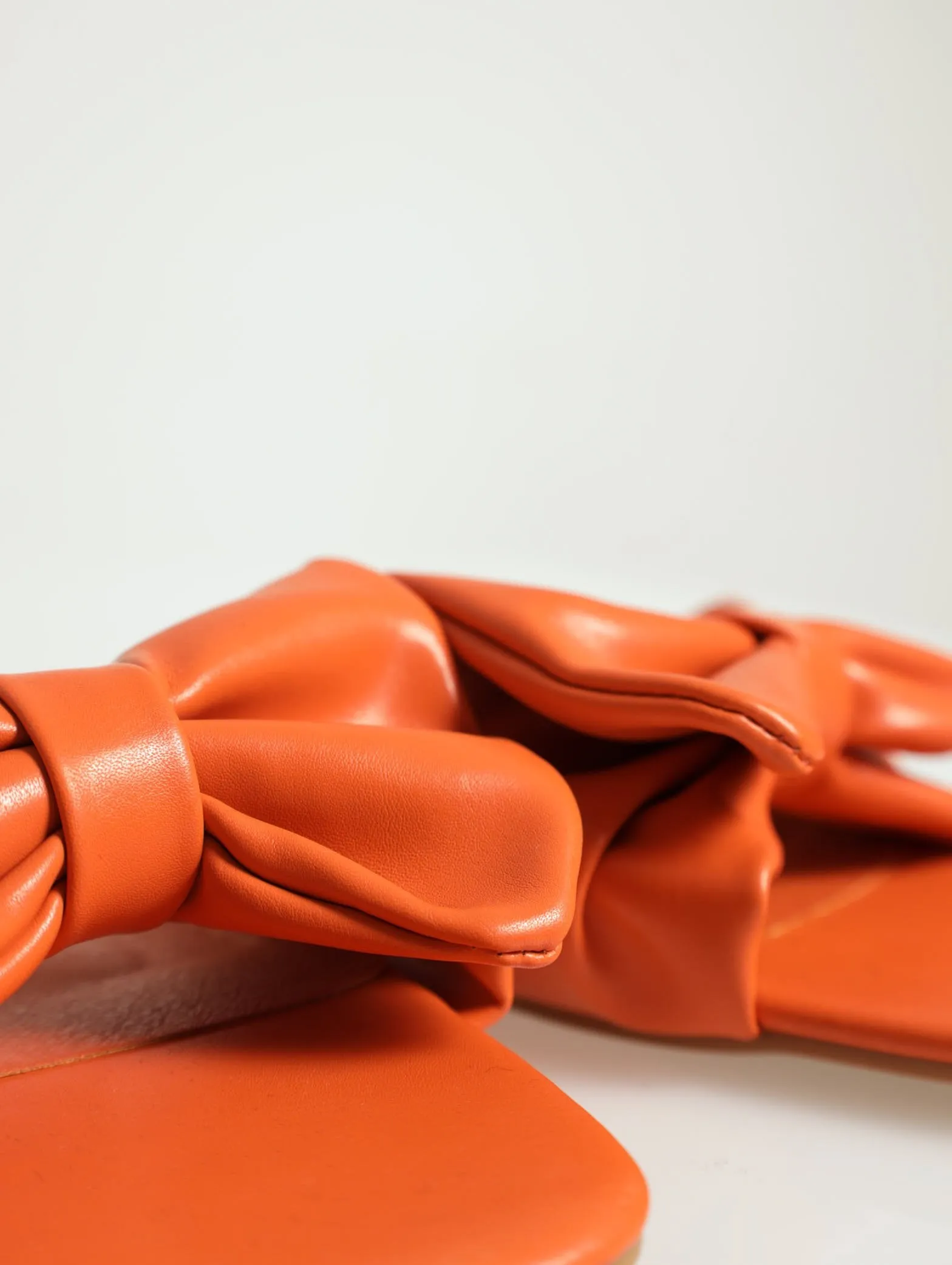 Big Bow Push-In Mule Sandal - Orange