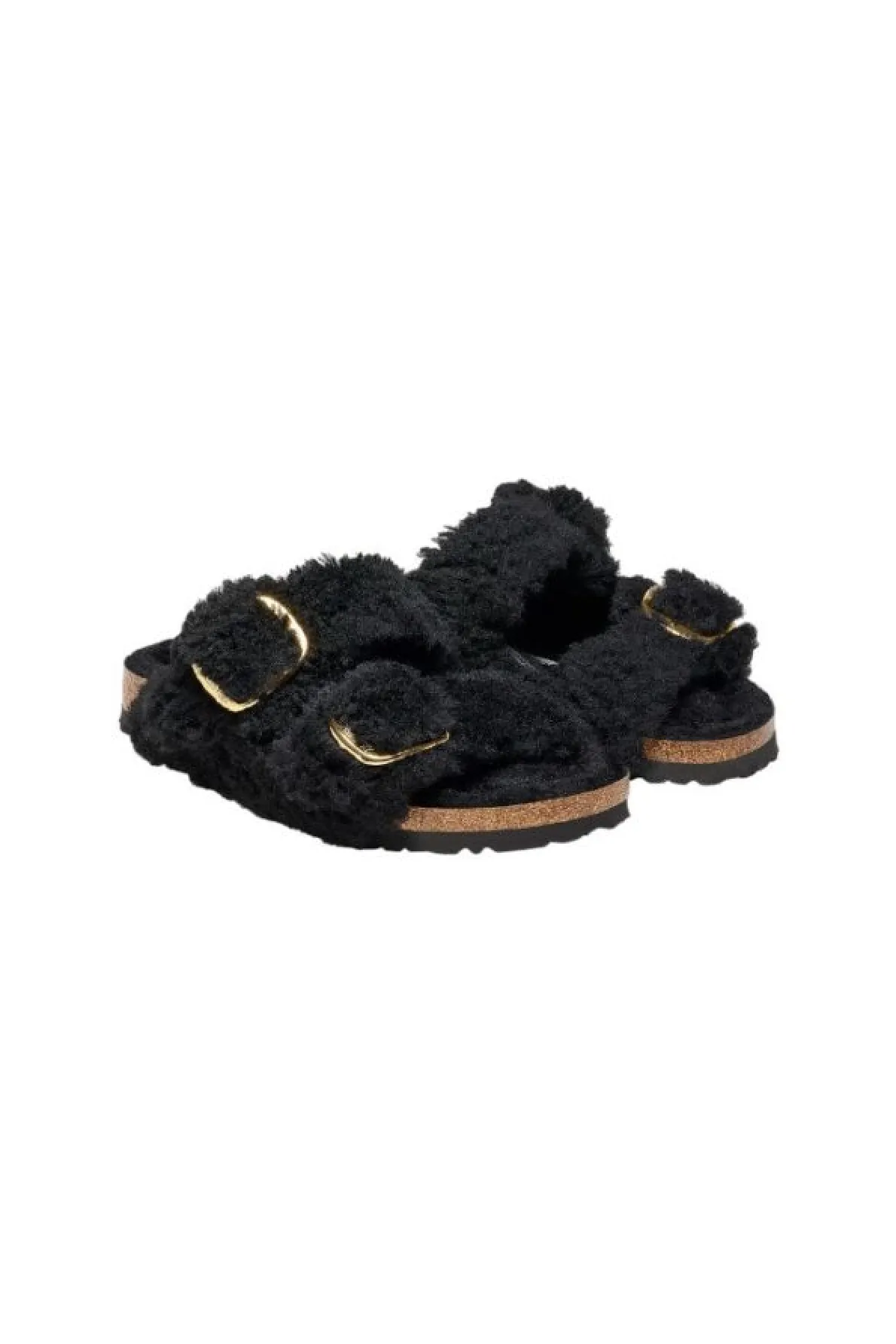 Birkenstock Women's Arizona Gold Buckle Black Sandals