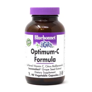 Bluebonnet Nutrition Optimim-C cápsulas vegetales fórmulas, alta potencia, vitamina C, para la salud inmune, sin soja, sin gluten, sin OMG, Kosher, sin lácteos, vegano, 90 unidades