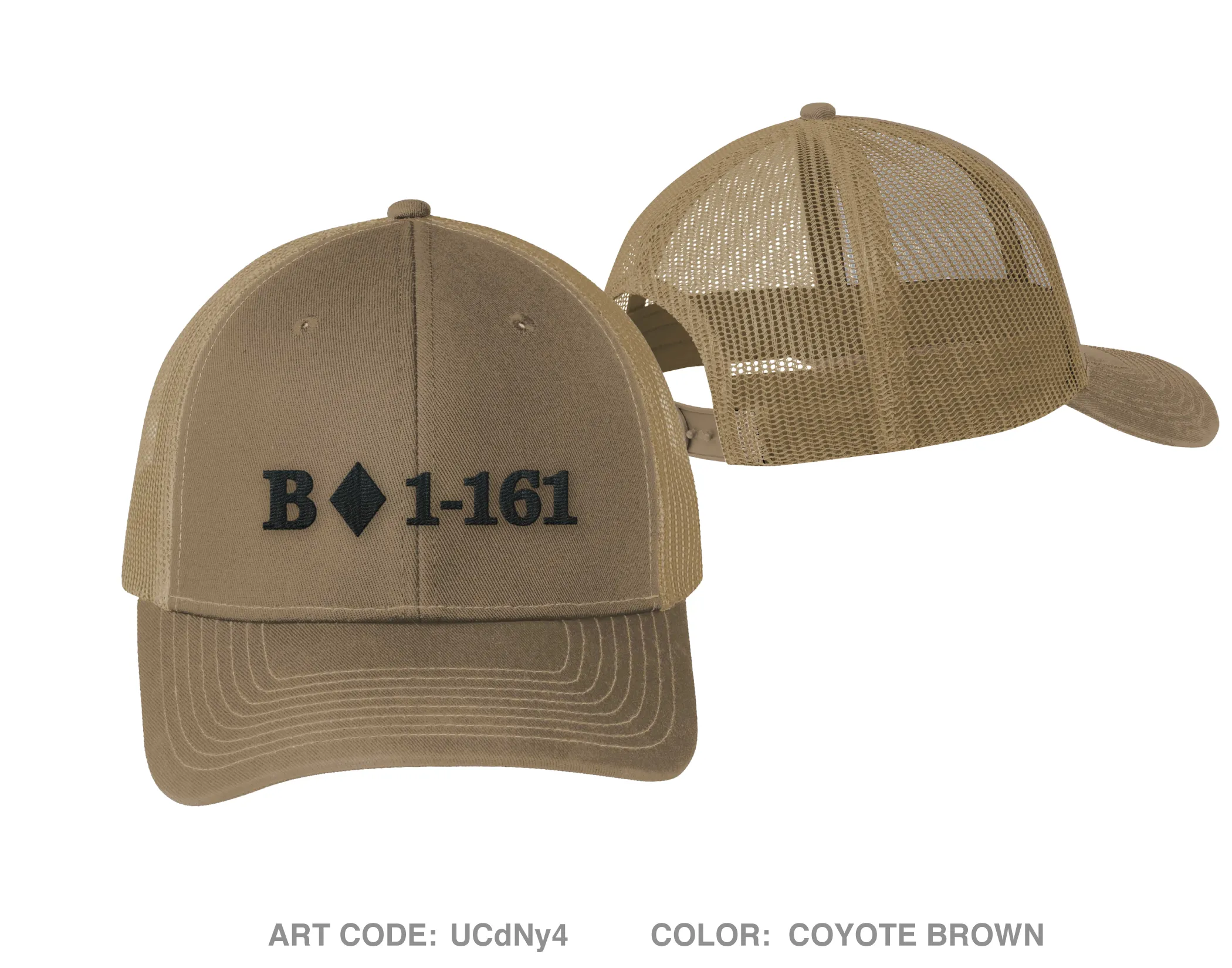 BOLD COMPANY, 1ST BN 161ST INFANTRY REGIMENT Embroidered Snapback Trucker Cap - UCdNy4