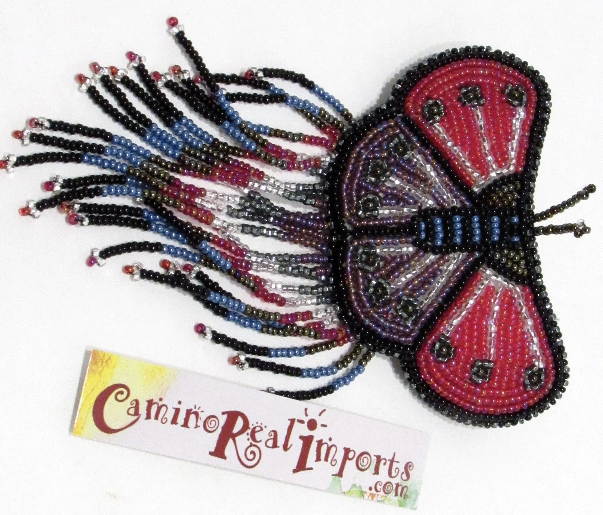 BUTTERFLY BEADED HAIR BARRETTE GHB001