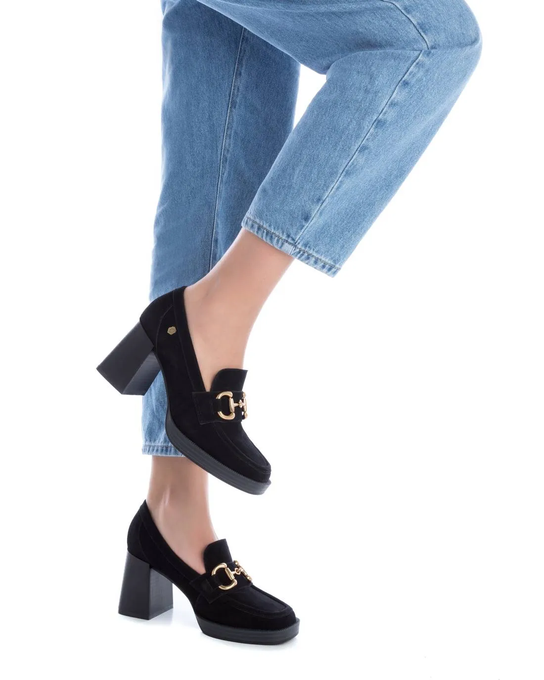 Carmela Collection Women's Suede Heeled Loafers By XTI 161209