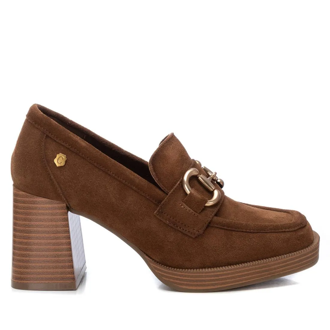 Carmela Collection Women's Suede Heeled Loafers By XTI 161209