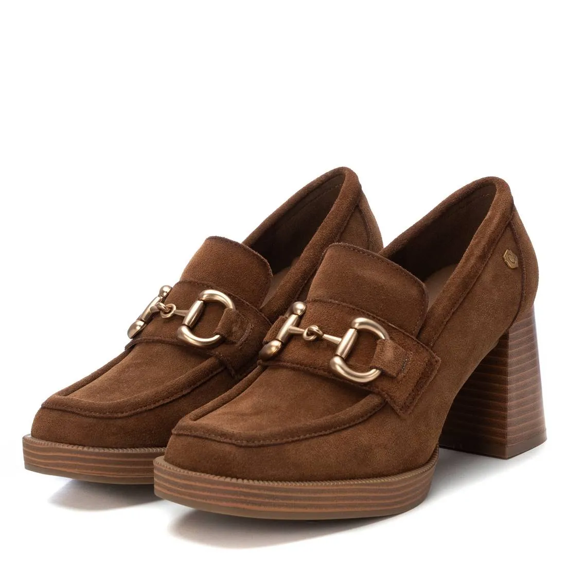 Carmela Collection Women's Suede Heeled Loafers By XTI 161209