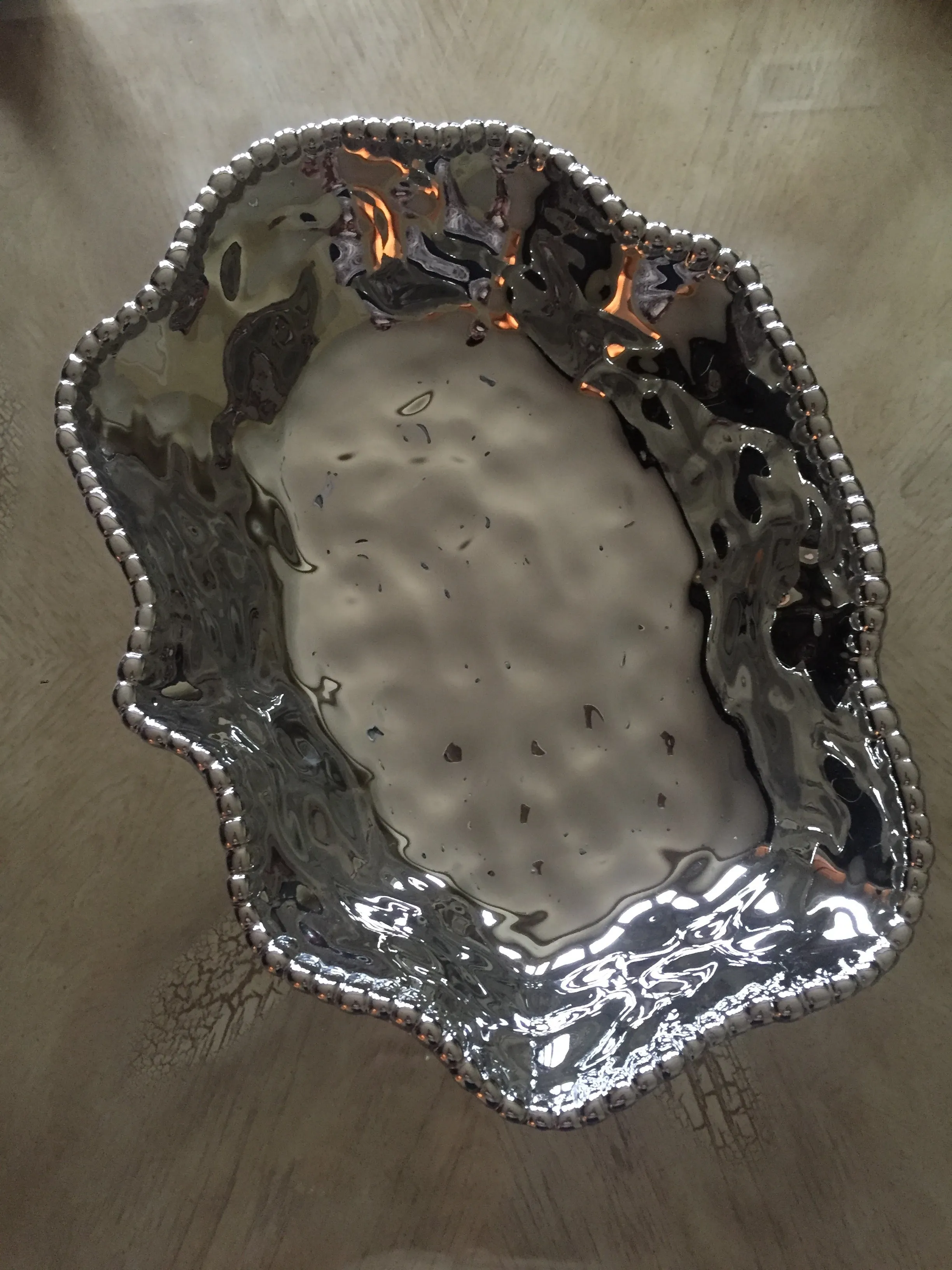 Ceramic Beaded Rectangular Bowl