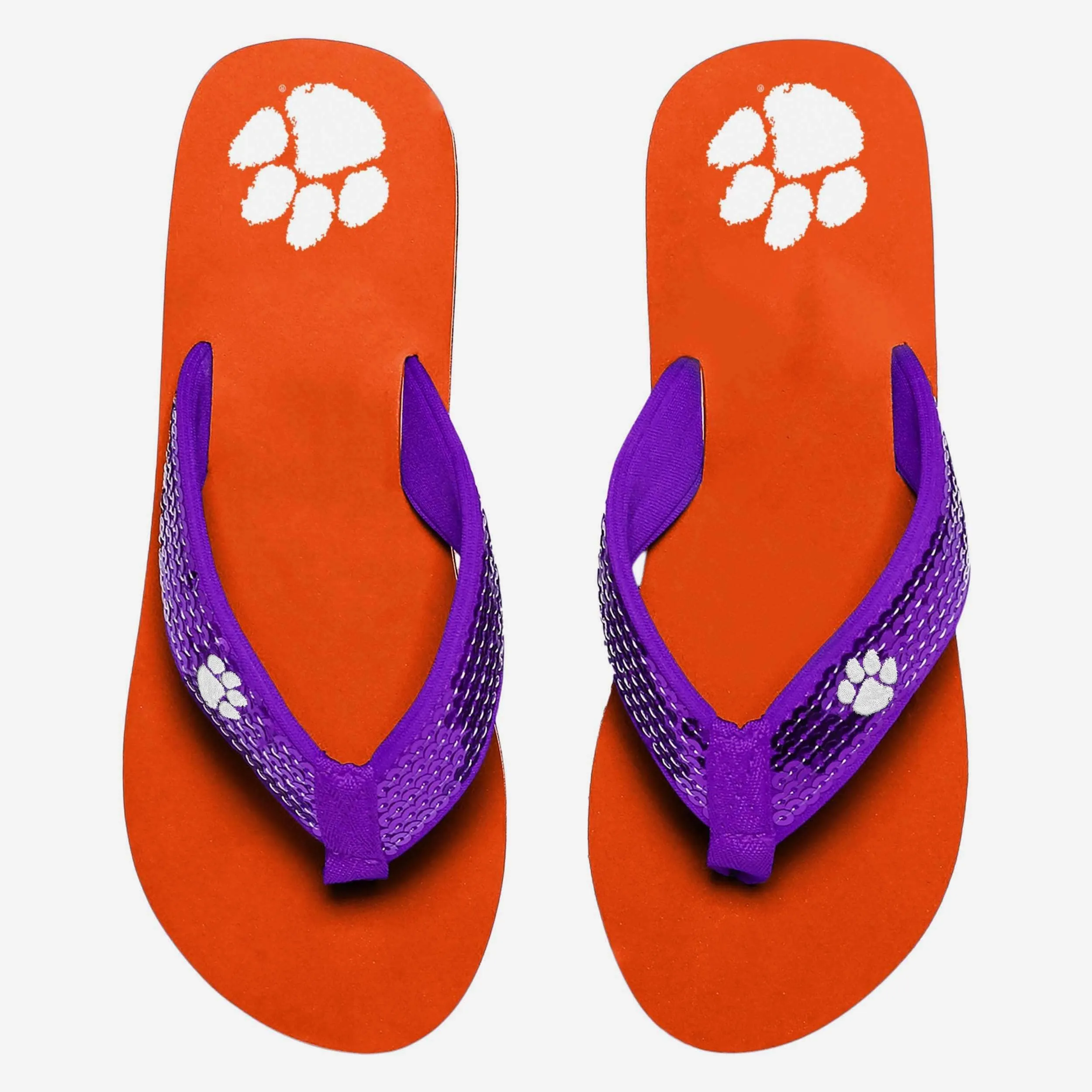 Clemson Tigers Womens Sequin Flip Flop