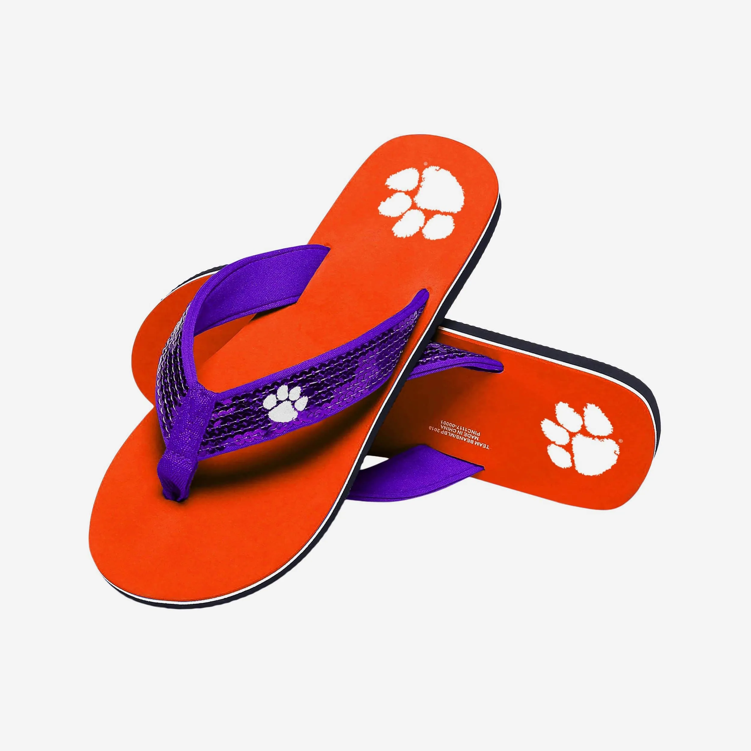 Clemson Tigers Womens Sequin Flip Flop
