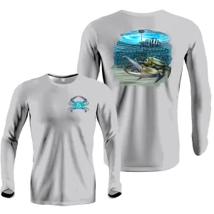 Crab Long Sleeve Gray Performance Dri-Fit (LS17)