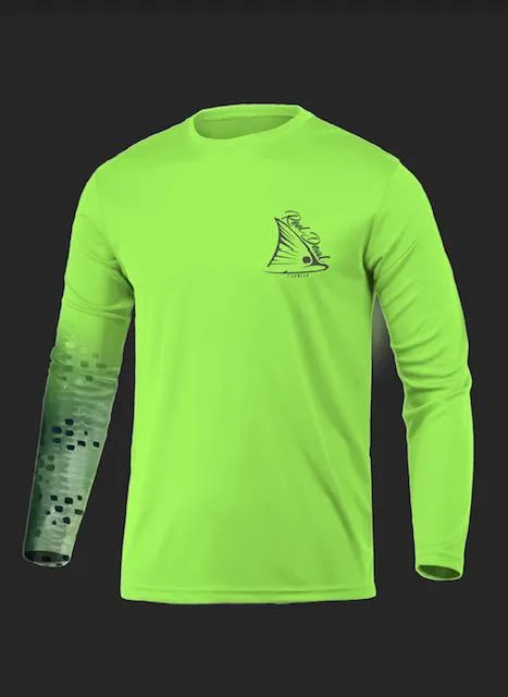 Crappie Long Sleeve Green Performance Dri-fit Performance (LS11)