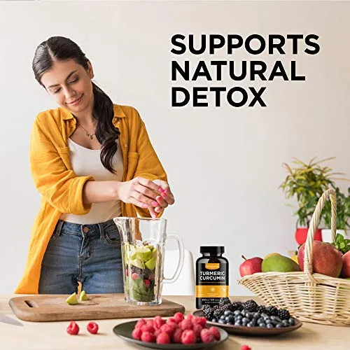 Curcumina de cúrcuma con pimienta negra – 550 mg [120 cápsulas] Raíz de cúrcuma orgánica antiinflamatoria con suplemento bioperino – sin OMG y sin gluten – Apoyo inmunológico amigable con paleo y keto – fabricado en Estados Unidos
