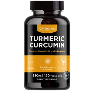Curcumina de cúrcuma con pimienta negra – 550 mg [120 cápsulas] Raíz de cúrcuma orgánica antiinflamatoria con suplemento bioperino – sin OMG y sin gluten – Apoyo inmunológico amigable con paleo y keto – fabricado en Estados Unidos