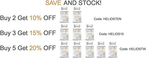Curcumina Turmerica con Bioperine ~ 95% curcuminoides estandarizados ~ 1300 mg orgánico ~ 60 Veggie cápsulas
