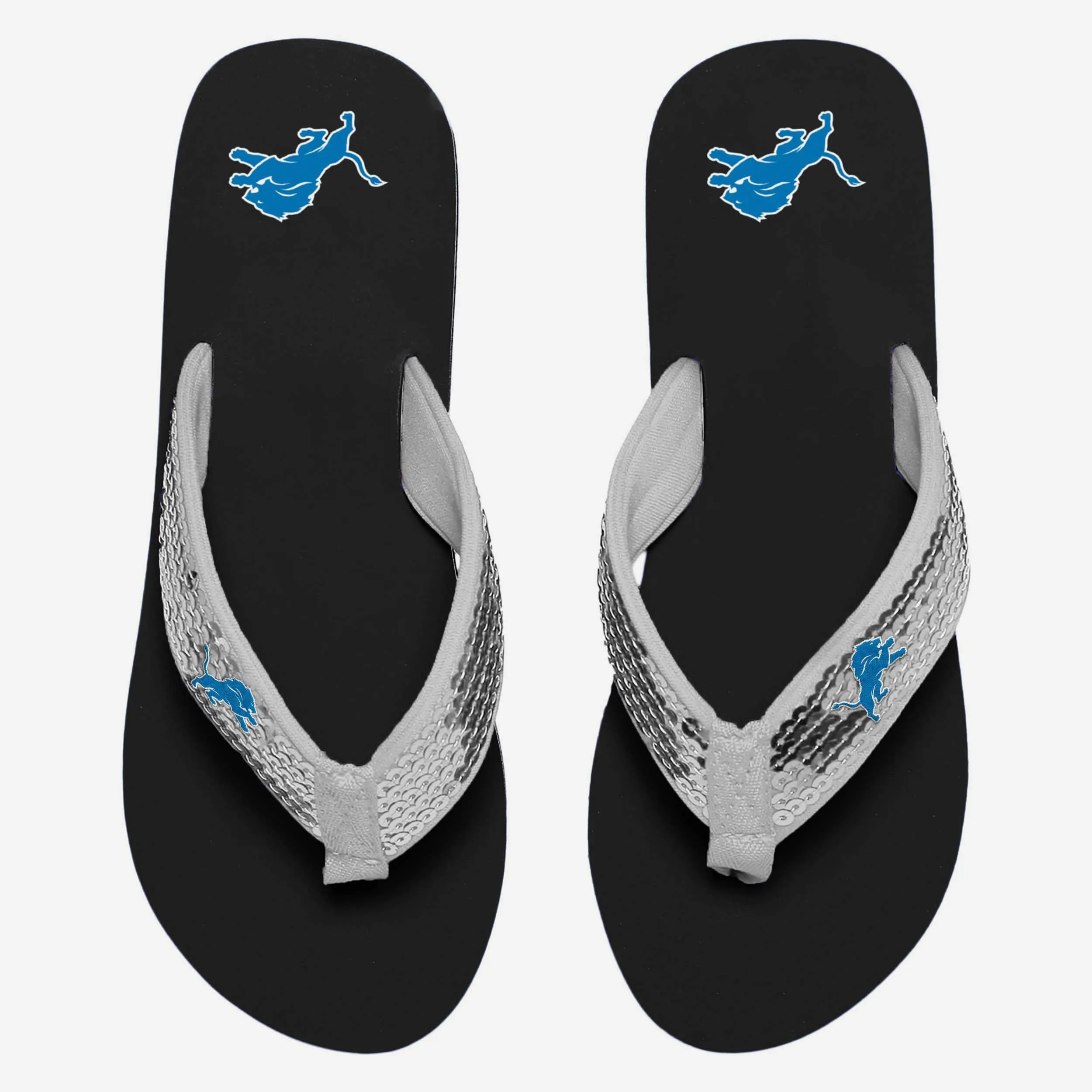 Detroit Lions Womens Sequin Flip Flop