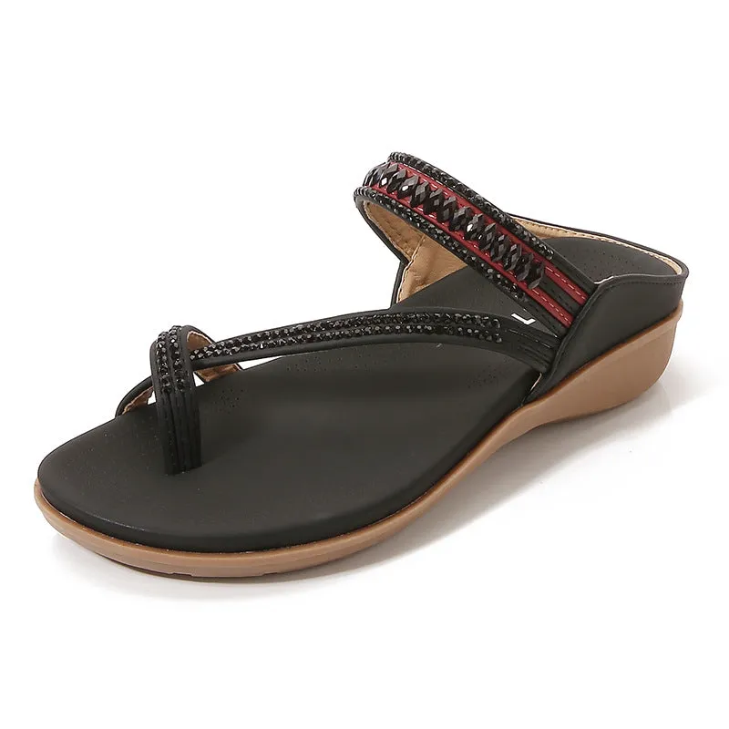 Earthy Ankle Strap Sandals with Stones