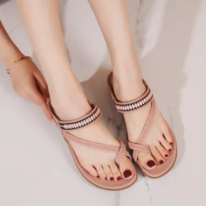 Earthy Ankle Strap Sandals with Stones
