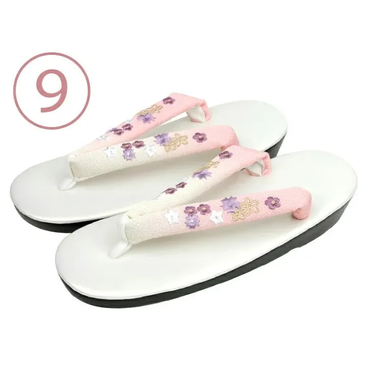 Embroidered Gradient Flip Flops Japanese Slippers