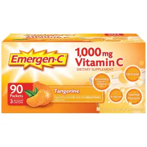 Emergen-C (30 unidades, sabor de Acai-Berry) Complemento dietético de bebida mezclada con 1000 mg de vitamina C, envases de 0,30 oz sin cafeína, 90