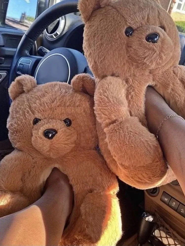 Fluffy Teddy Bear Slippers