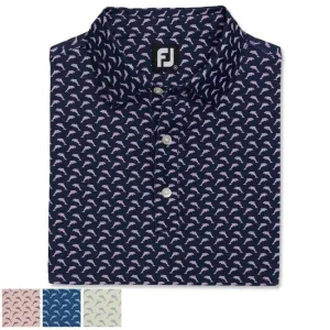 Footjoy Lisle Leaping Dolphins Print Self Collar M Quartz Pink / Graphite (29567)