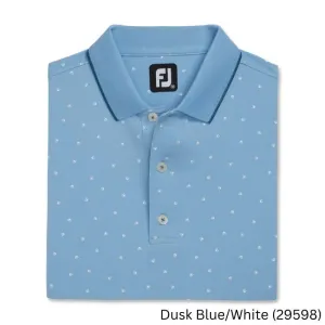 FootJoy Push Play Print Lisle Knit Collar-Previous Season Style M Dusk Blue / White (29598)