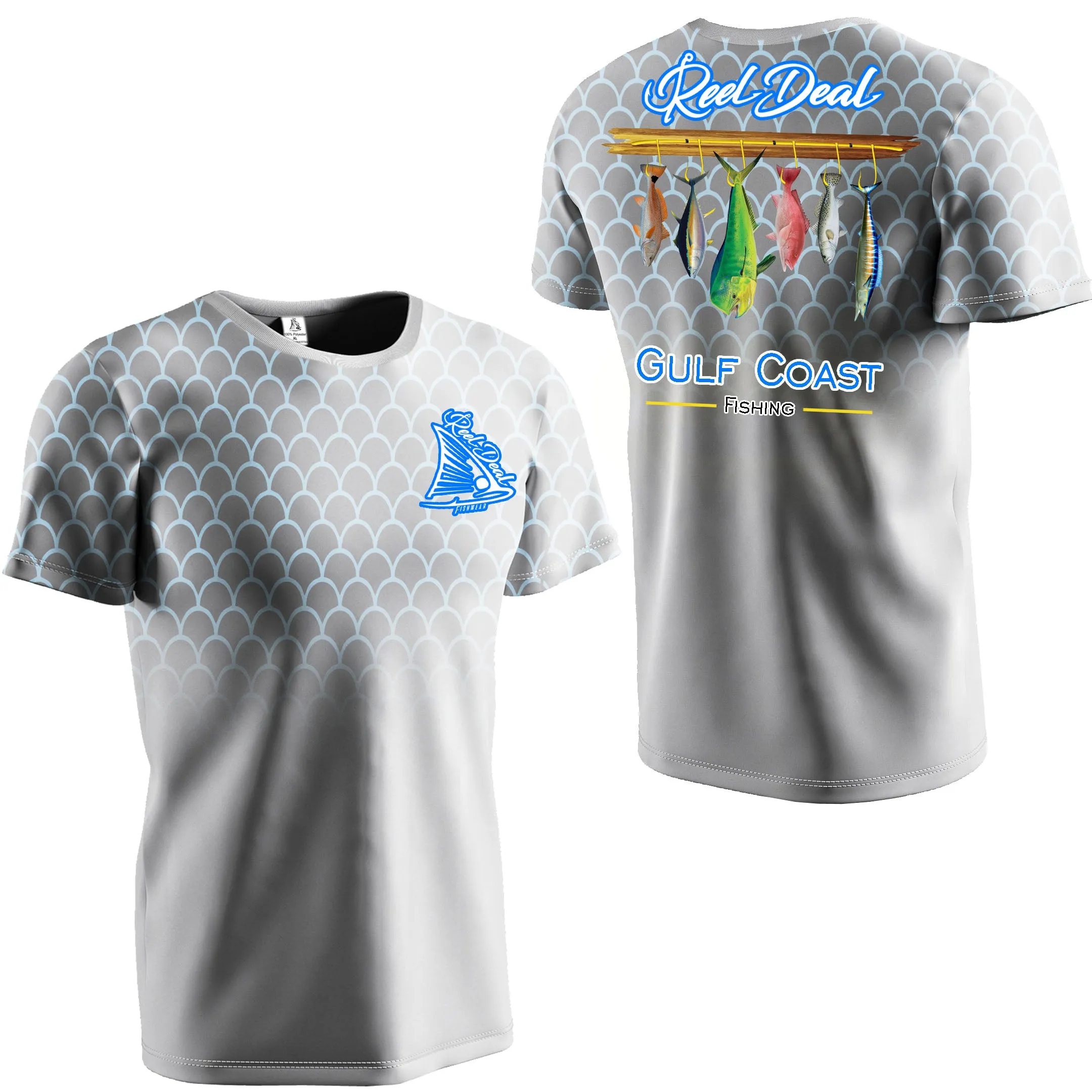 Gulf Coast Fishing Gray Short Sleeve Performance Dri-Fit (SS01)