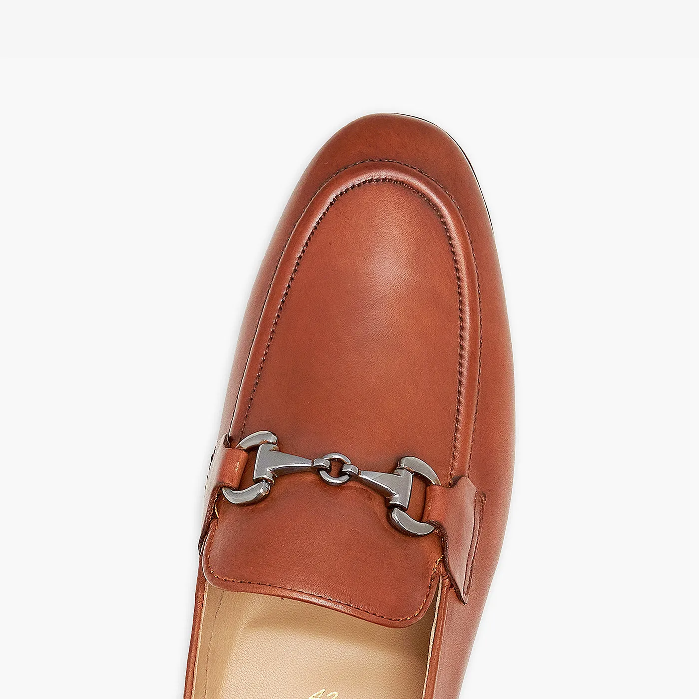 Gun Metallic Buckled Loafers