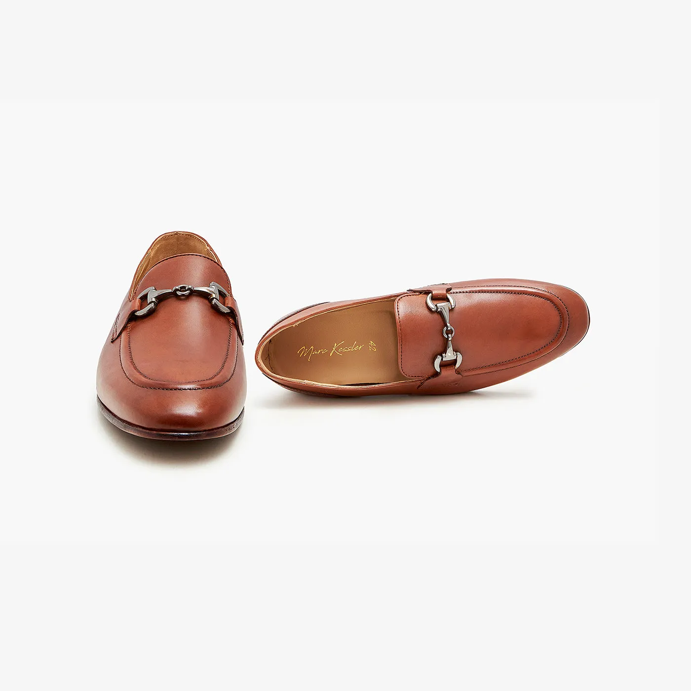 Gun Metallic Buckled Loafers