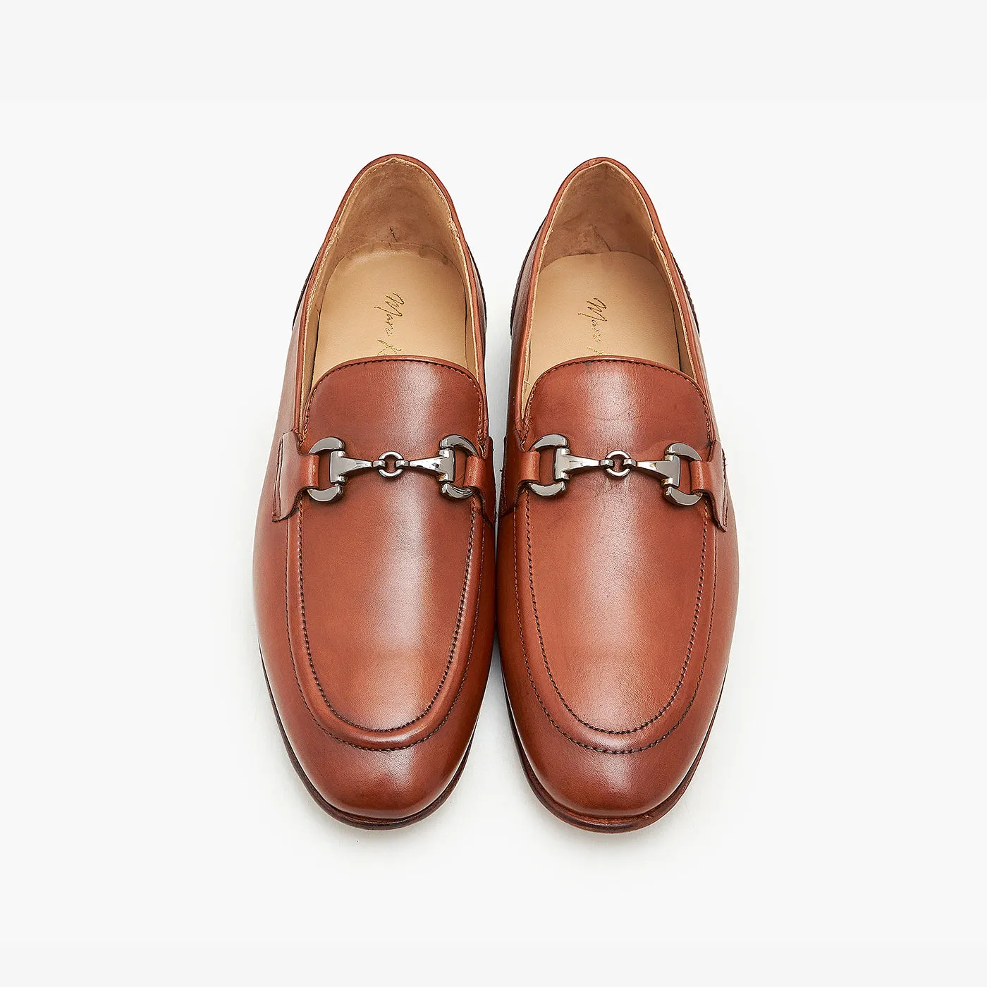 Gun Metallic Buckled Loafers