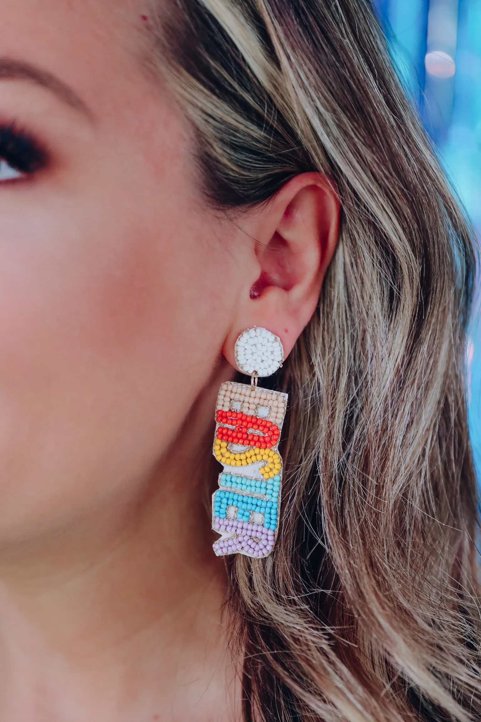 Happy Easter Beaded Earrings - Multi