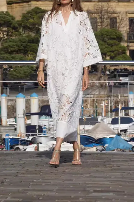 Helia™ - Modern Flowing Refined Lace Dress