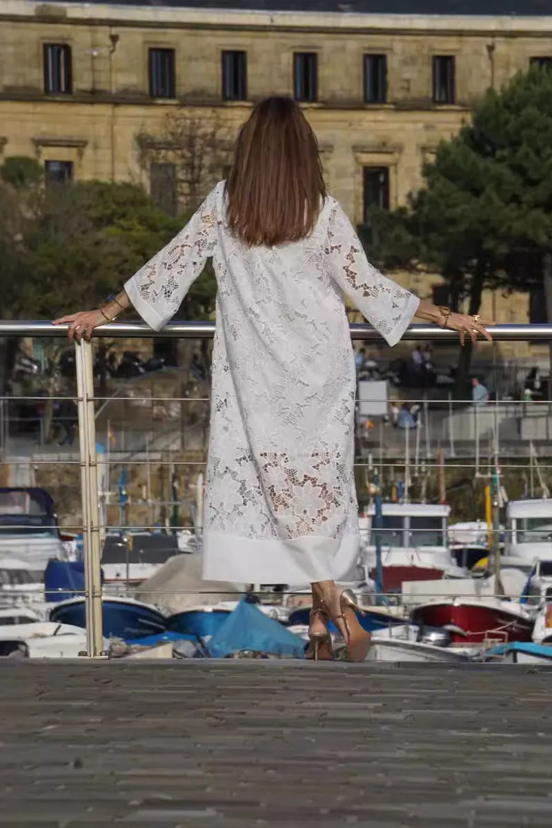 Helia™ - Modern Flowing Refined Lace Dress