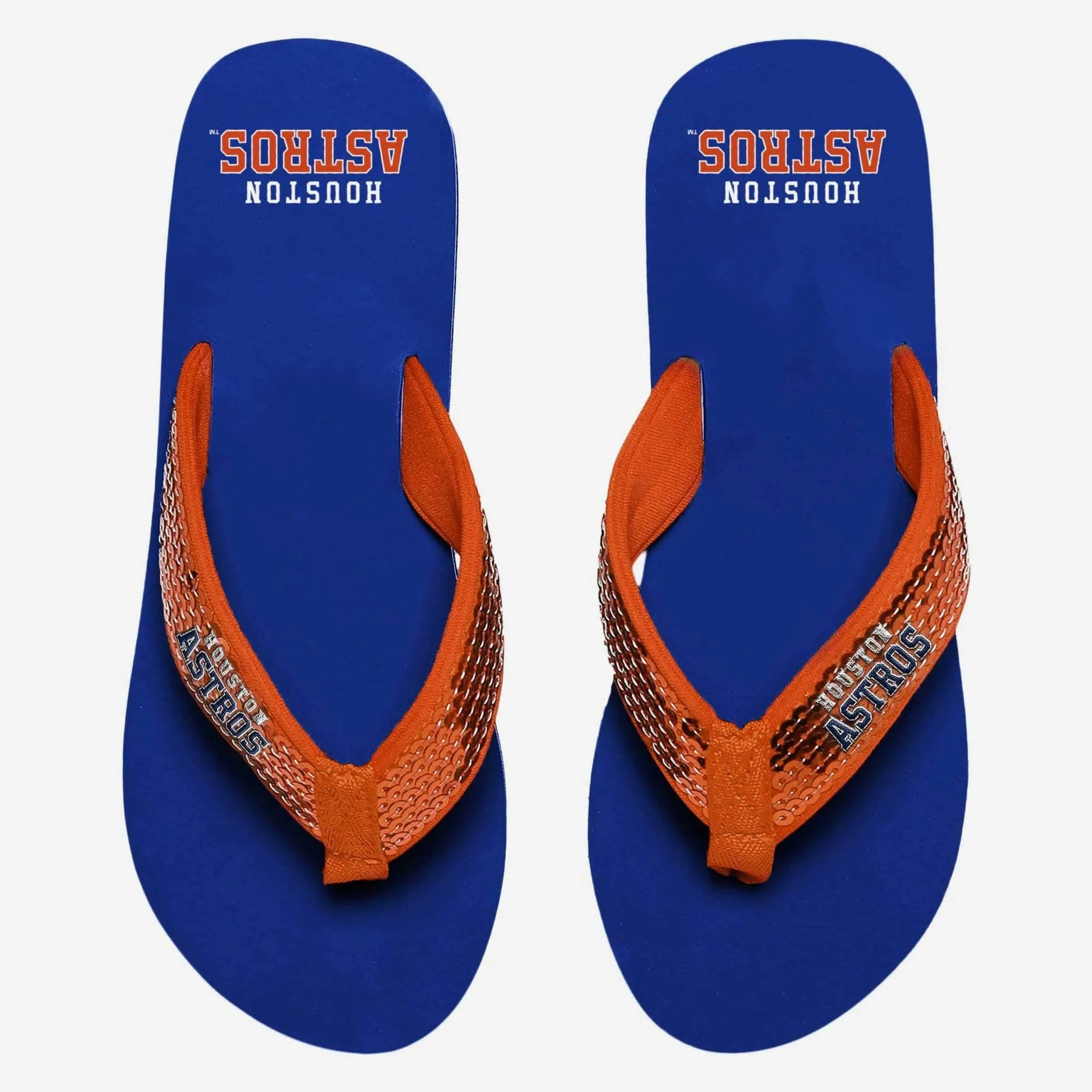 Houston Astros Womens Sequin Flip Flop